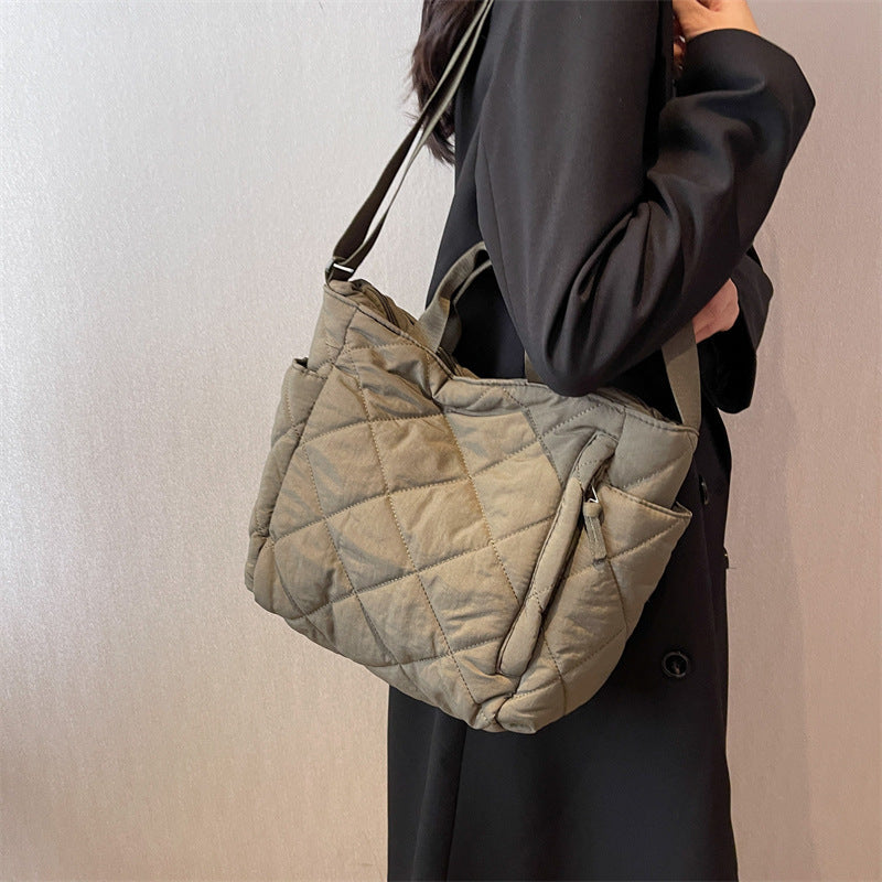 Women’s Nylon Crossbody Tote – Fashion Commuter Shoulder Bag with Soft Handle