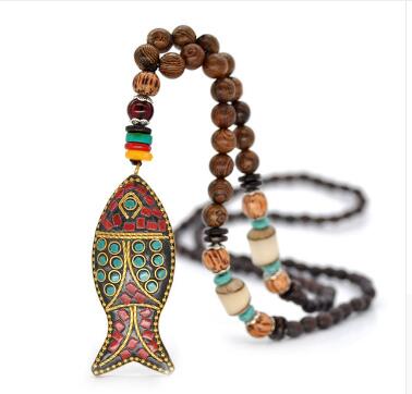 Collier de pierres précieuses perlées unisexe de styles variés