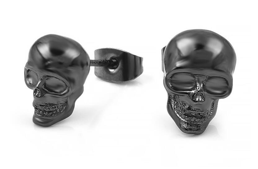 Boucles d'oreilles Punk Rock crâne pour hommes