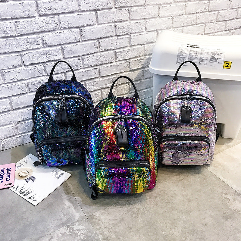 Color-Changing Sequin Shoulder Bag β Sparkly PU Leather Handbag for Girls, Double Strap, Soft Handle