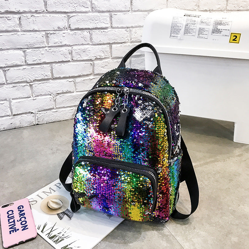 Color-Changing Sequin Shoulder Bag β Sparkly PU Leather Handbag for Girls, Double Strap, Soft Handle