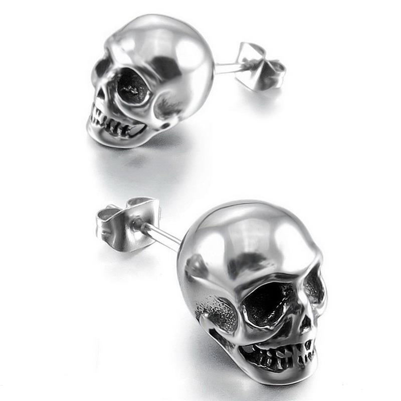 Boucles d'oreilles Punk Rock crâne pour hommes