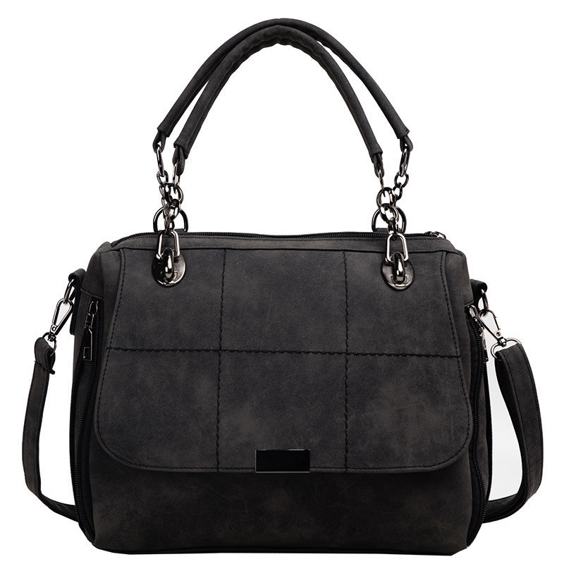 PU Leather Boston Bag – Matte Large-Capacity Shoulder Tote for Women Travel