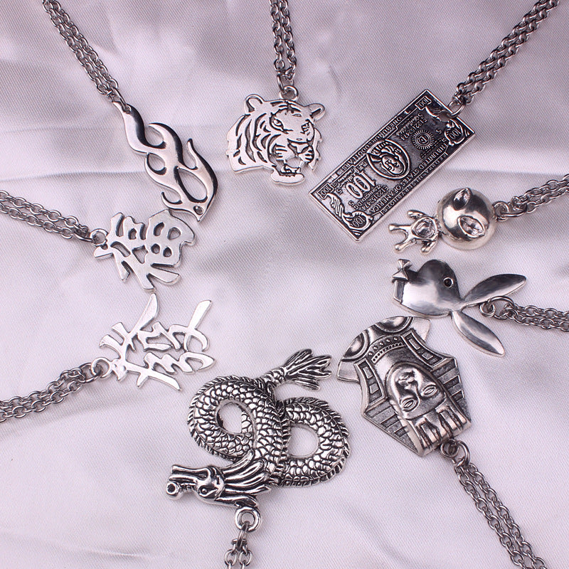 Collier chaîne unisexe en acier inoxydable Hip Hop