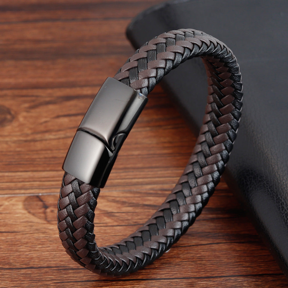 Bracelet tressé en cuir