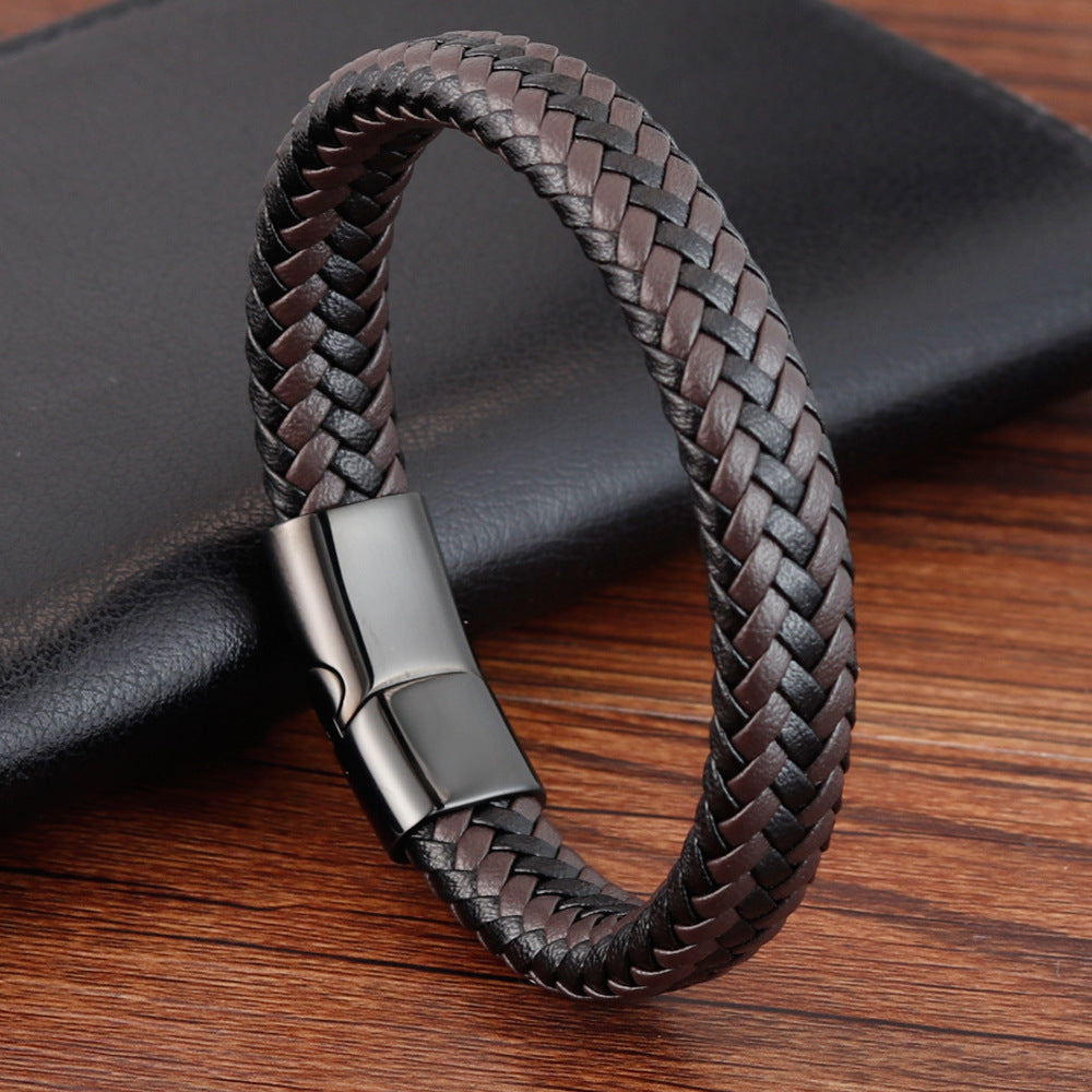 Bracelet tressé en cuir