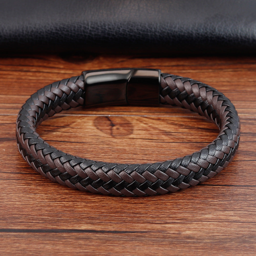 Bracelet tressé en cuir