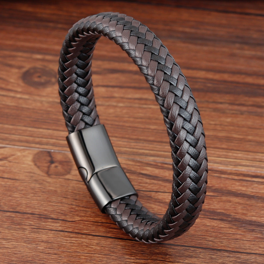 Bracelet tressé en cuir