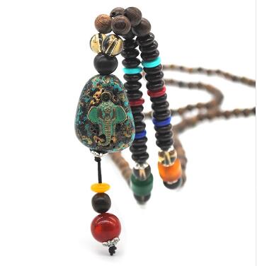 Collier de pierres précieuses perlées unisexe de styles variés