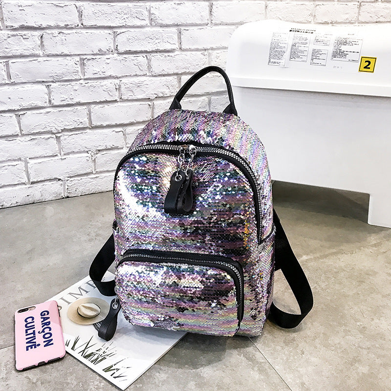 Color-Changing Sequin Shoulder Bag β Sparkly PU Leather Handbag for Girls, Double Strap, Soft Handle