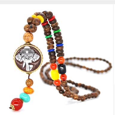 Collier de pierres précieuses perlées unisexe de styles variés