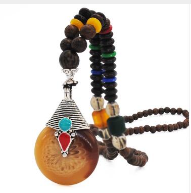 Collier de pierres précieuses perlées unisexe de styles variés