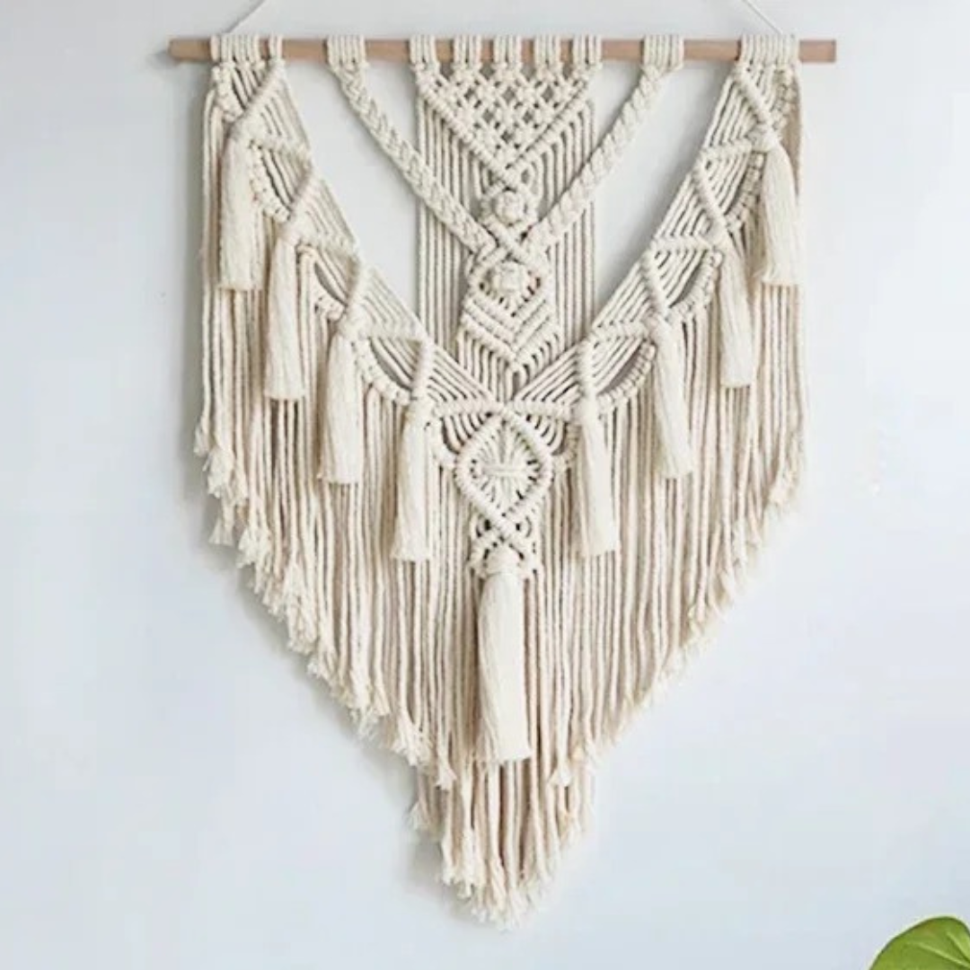 Boho Macrame Wall Hanging – Woven Geometric Tapestry for Home, Apartment & Dorm Decor