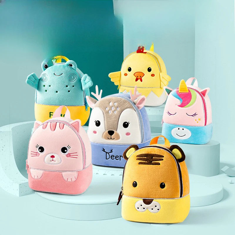 Plush Animal Backpack for Toddlers –Boys & Girls, Lightweight Animal Shaped Soft Carry Bags