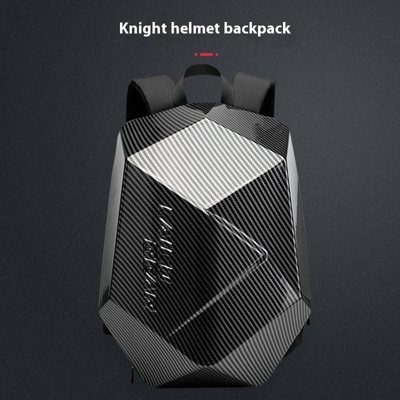 Motorcycle Hard Shell Backpack โ 50L Waterproof ABS Riding Gear Bag with Helmet Compartment