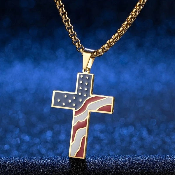 Collier Croix Drapeau