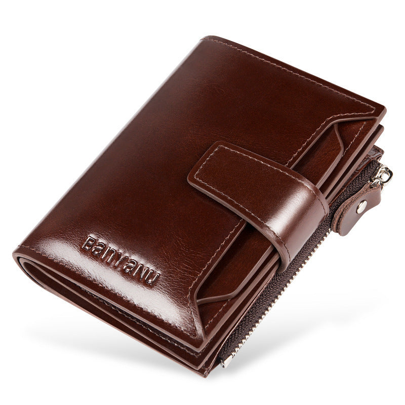 Anti-theft Swiping Short Vintage Wallet