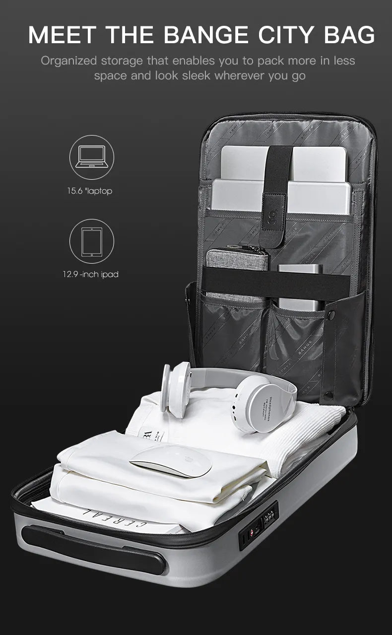 Men’s Hard Shell Waterproof Business Laptop Backpack – 15.7” Anti-Theft Travel Bag with Lock
