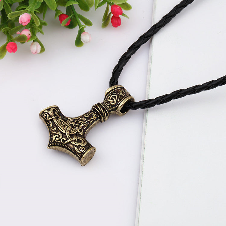 Collier unisexe en acier inoxydable marteau