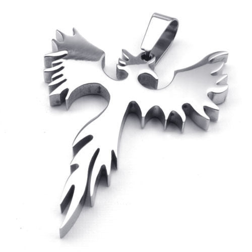 Collier pendentif oiseau phénix en acier inoxydable, collier animal