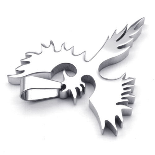 Collier pendentif oiseau phénix en acier inoxydable, collier animal