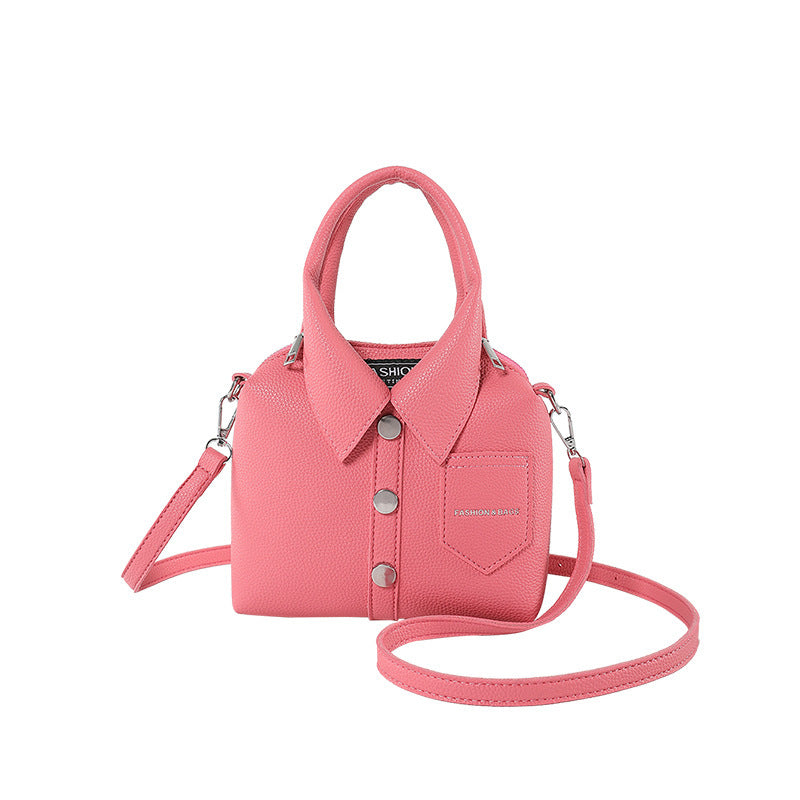 PU Leather Crossbody Shoulder Bag for Women β Simple Urban Square Tote with Threaded Design