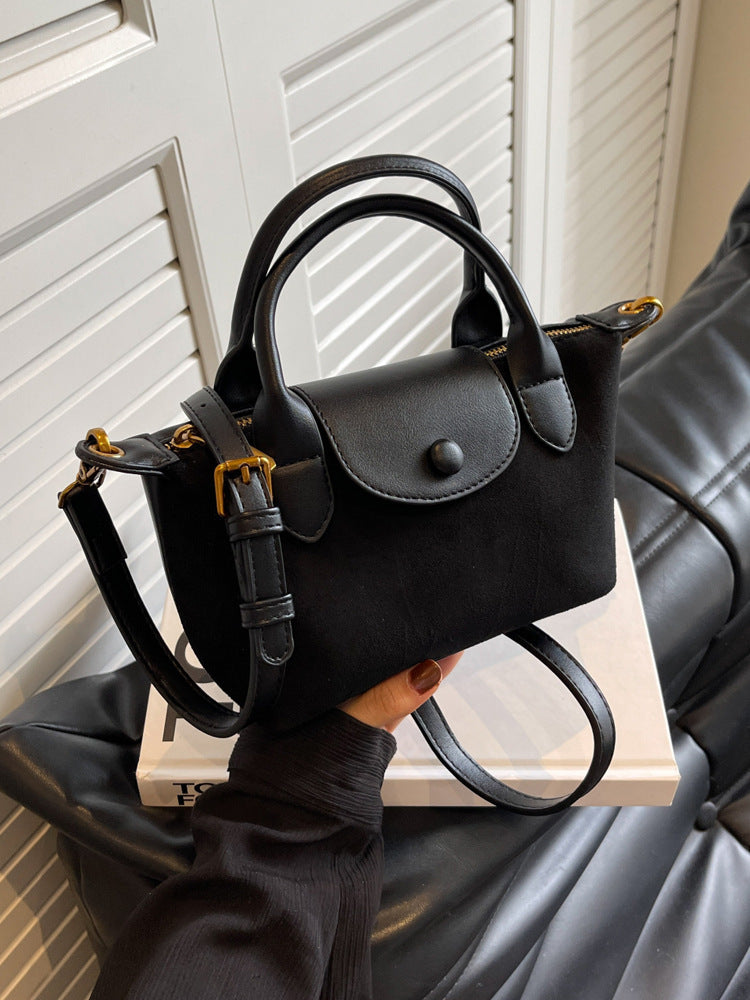 PU Dumpling-Shaped Crossbody Shoulder Bag β Matte Stitching Handbag for Women