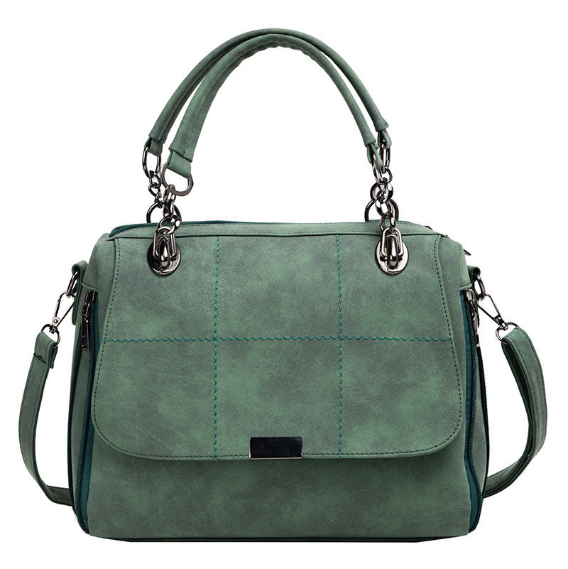 PU Leather Boston Bag – Matte Large-Capacity Shoulder Tote for Women Travel