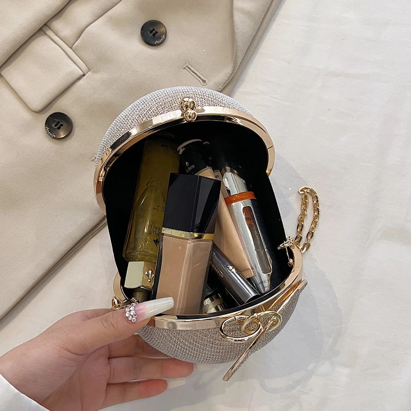 Luxury Round Ball Metal Evening Clutch
