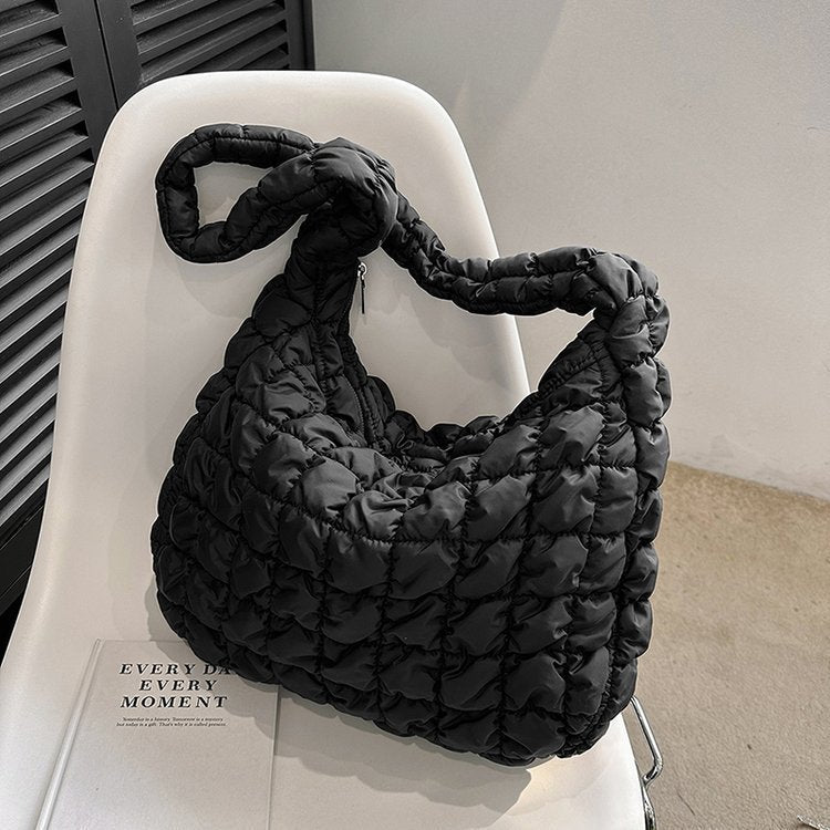 Pleated Cloud Bag β Large Capacity Fashion Shoulder Tote, Silk Texture, Macaron Colors