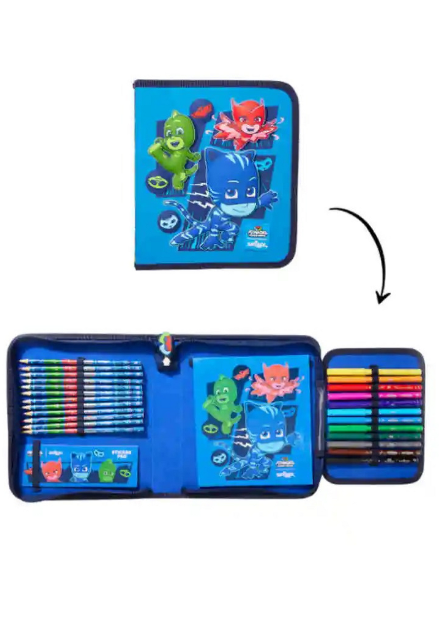 PJMASKS Backpack & Stationery Gift Set β Kids School Bag + Lunch Box (Smiggle Style)