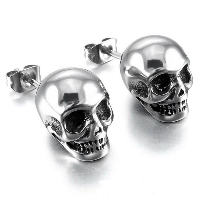 Boucles d'oreilles Punk Rock crâne pour hommes