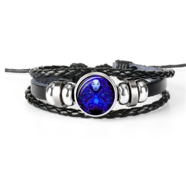 Bracelet unisexe au design tressé avec constellation du zodiaque.