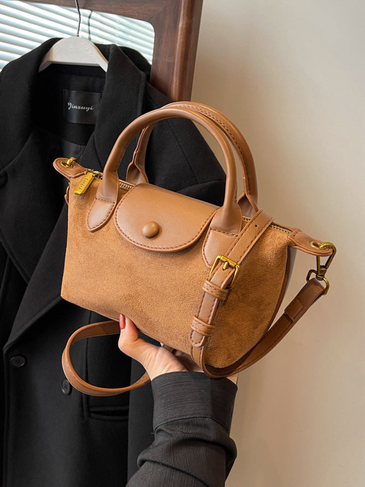 PU Dumpling-Shaped Crossbody Shoulder Bag β Matte Stitching Handbag for Women