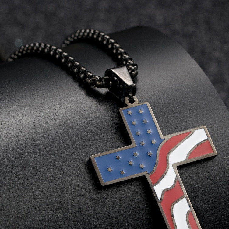 Collier Croix Drapeau