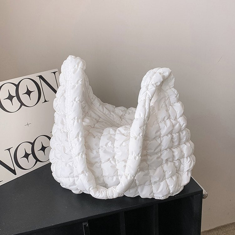 Pleated Cloud Bag β Large Capacity Fashion Shoulder Tote, Silk Texture, Macaron Colors