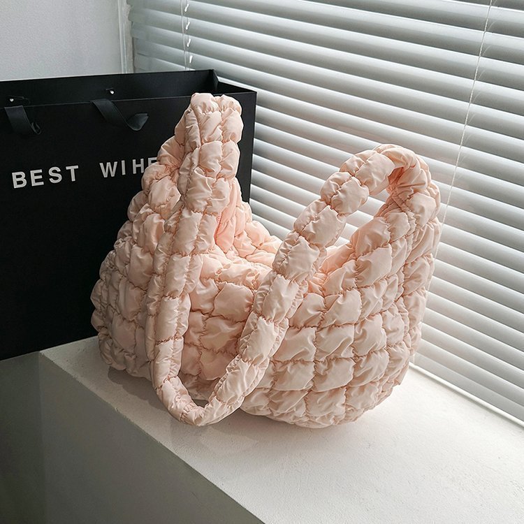 Pleated Cloud Bag β Large Capacity Fashion Shoulder Tote, Silk Texture, Macaron Colors