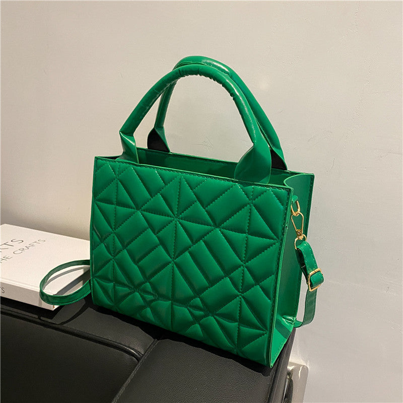 Retro PU Leather Large Capacity Shoulder Bag for Women – Simple & Stylish Handbag with Double Straps