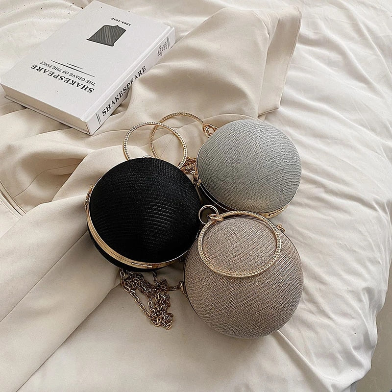 Luxury Round Ball Metal Evening Clutch