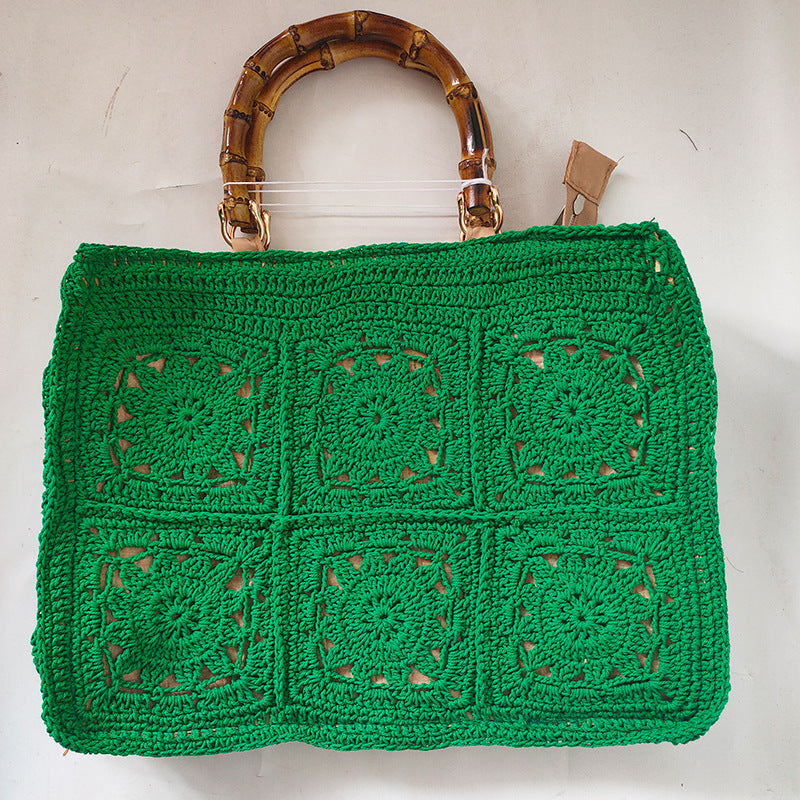 Female Tote Bag Knitting flower Design