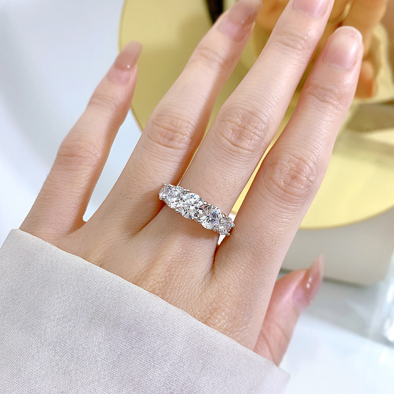 5 Stone Moissanite Sparkling Wedding