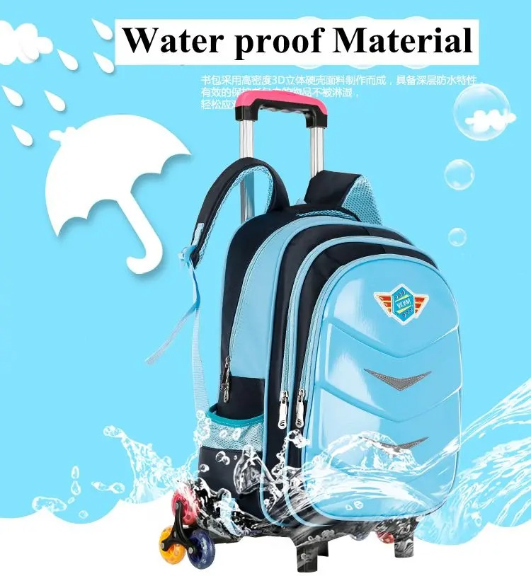 Waterproof School Trolley Backpack with Wheels for Boys & Girls – Wheeled School Bag & Trolley Bag