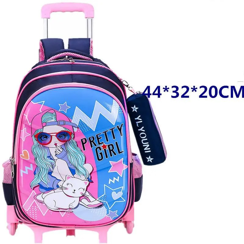 Waterproof School Trolley Backpack with Wheels for Boys & Girls – Wheeled School Bag & Trolley Bag