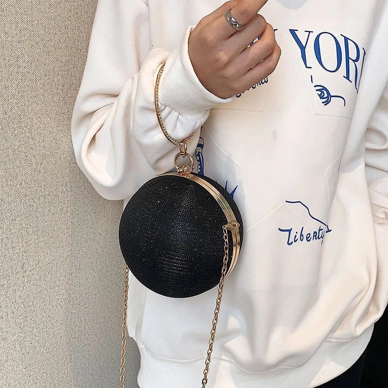 Luxury Round Ball Metal Evening Clutch