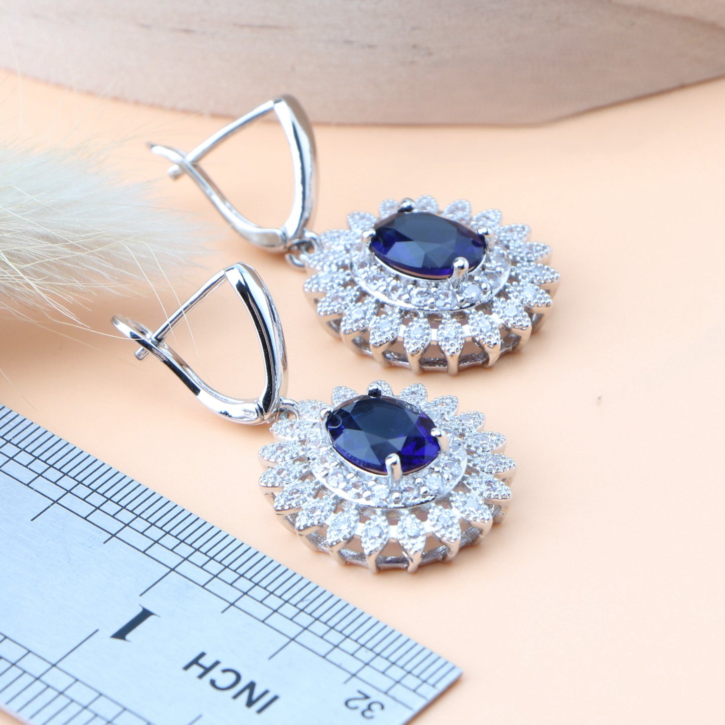 4 Pcs Natural Bridal Jewelry Sets Silver 925