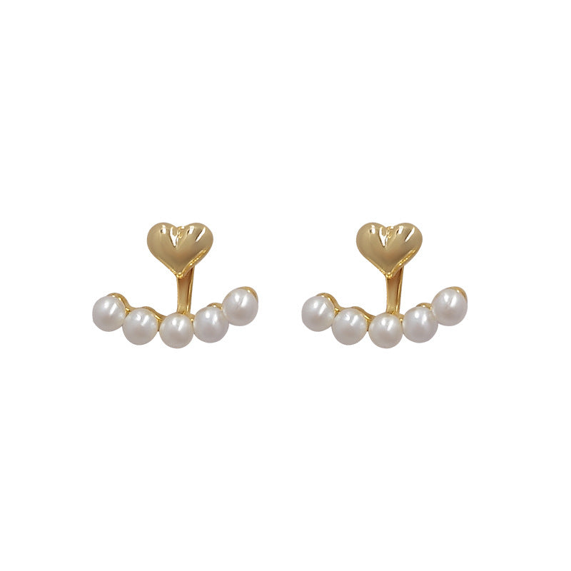 Boucles d'oreilles à tige en argent avec petites perles et aiguilles
