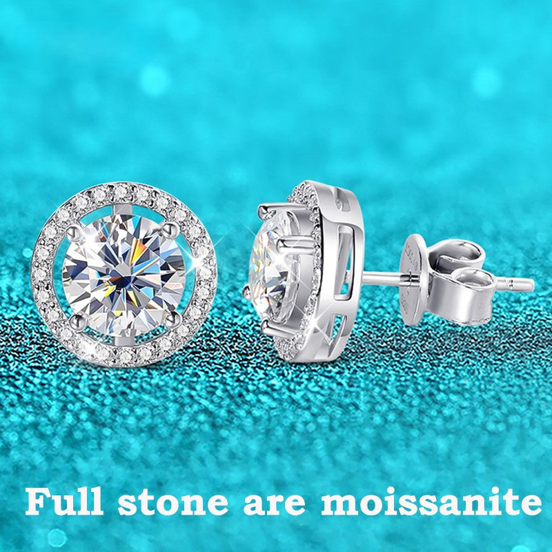 Certified Moissanite Stud Earrings