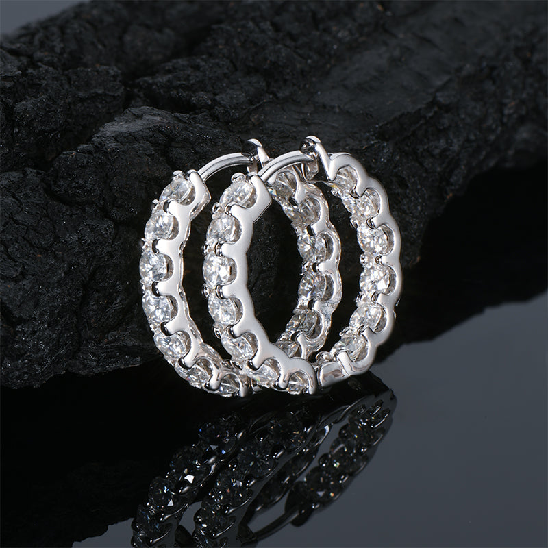 GRA Certified Moissanite Hoops Earrings