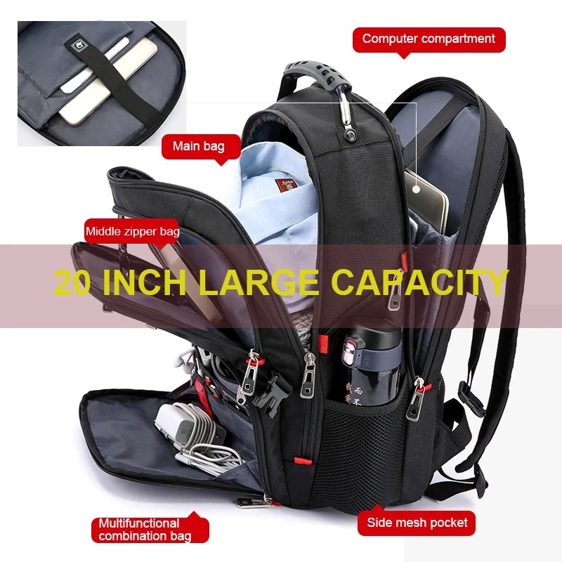 Laptop Backpack for Men & Women β Oxford Anti-Theft Travel Rucksack with USB, Large Capacity Bag