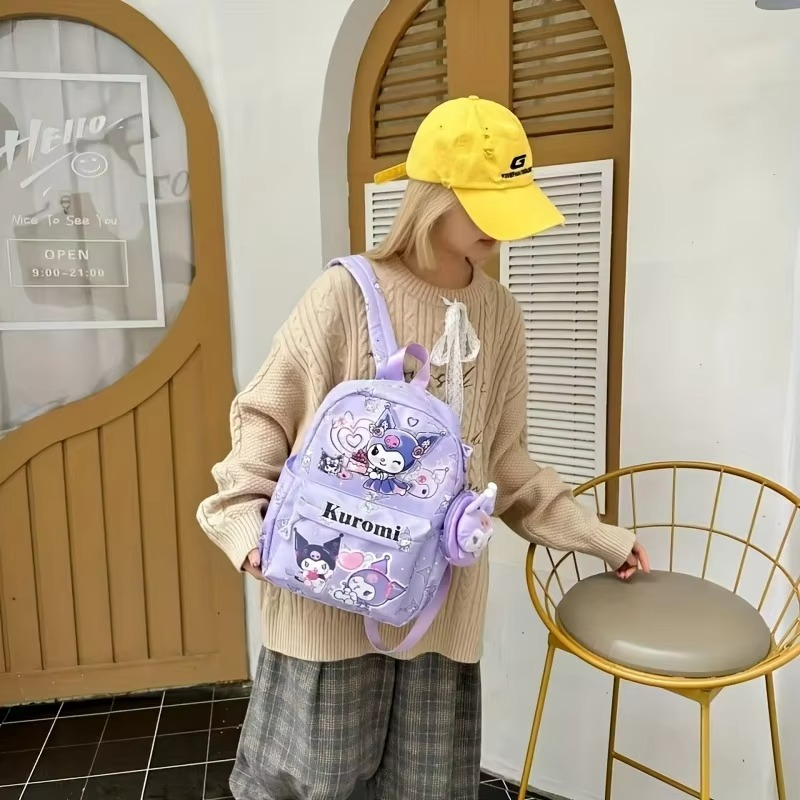 Sanrio Kuromi & Cinnamoroll Hello Kitty School Backpack with Coin Purse